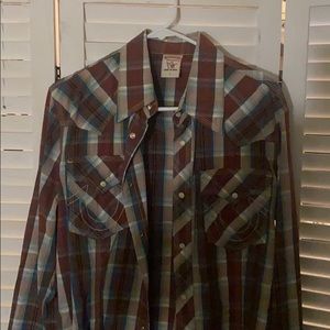 NEW True Religion Western Plaid shirt size L